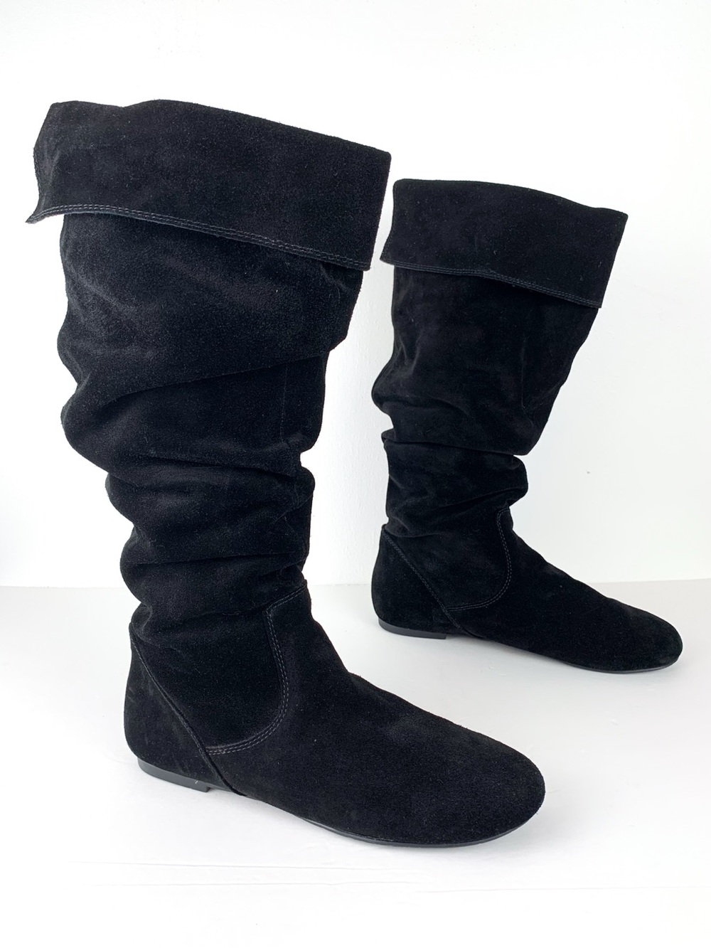 Suede slouch boots by Gianni Bini black genuine leather knee high boots size 7.5